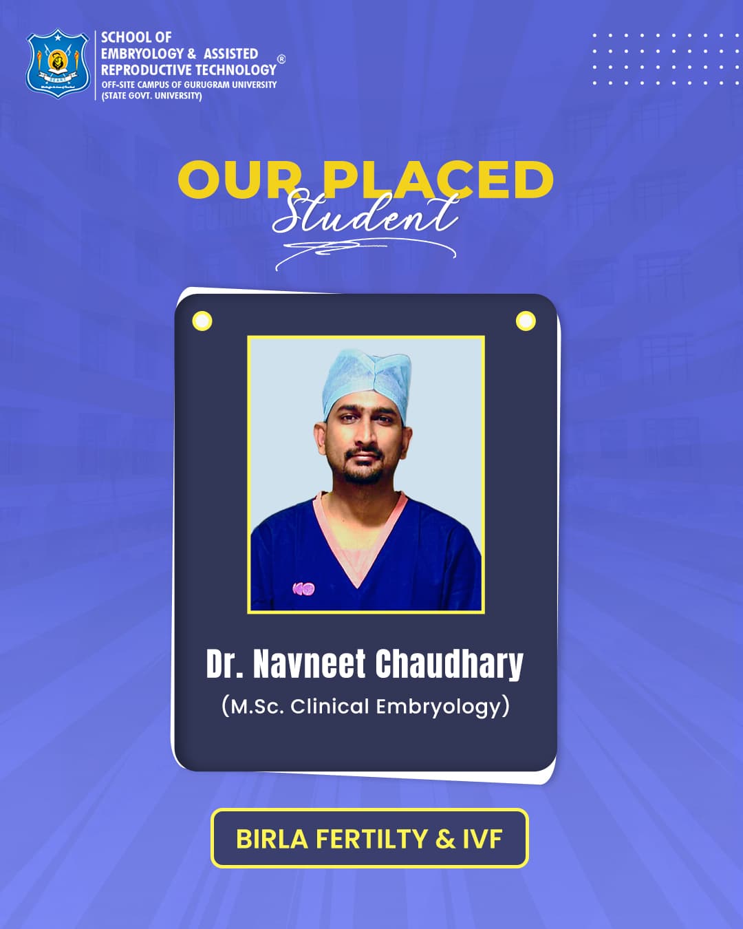 Dr. Navneet Chaudhary – SEART placed student